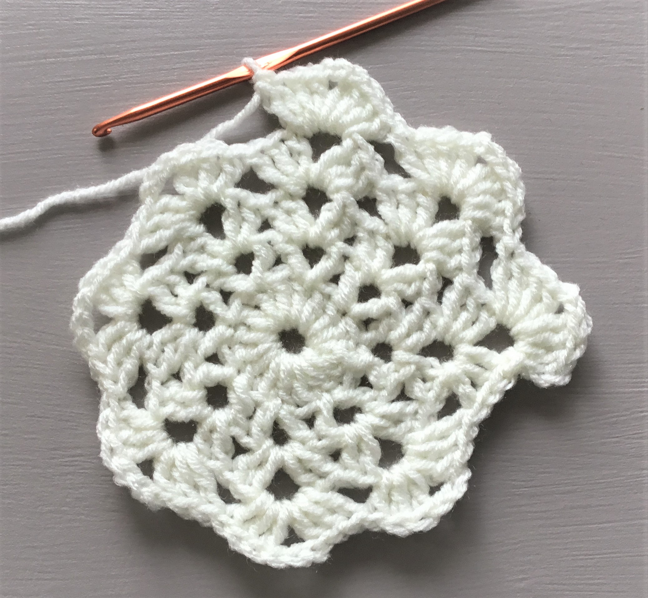 crochet snowflake row 5