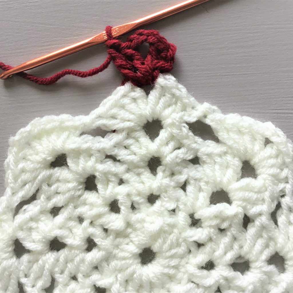 crochet snowflake row 6