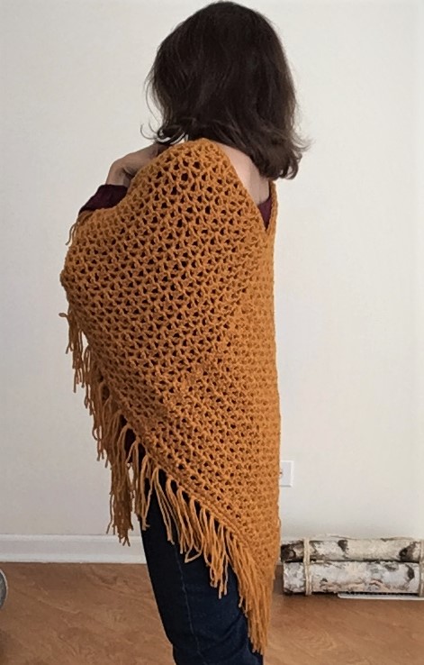 crochet pumpkin spice fall poncho