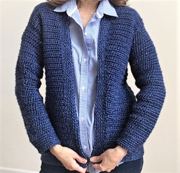 classic crochet long sleeve cardigan sweater