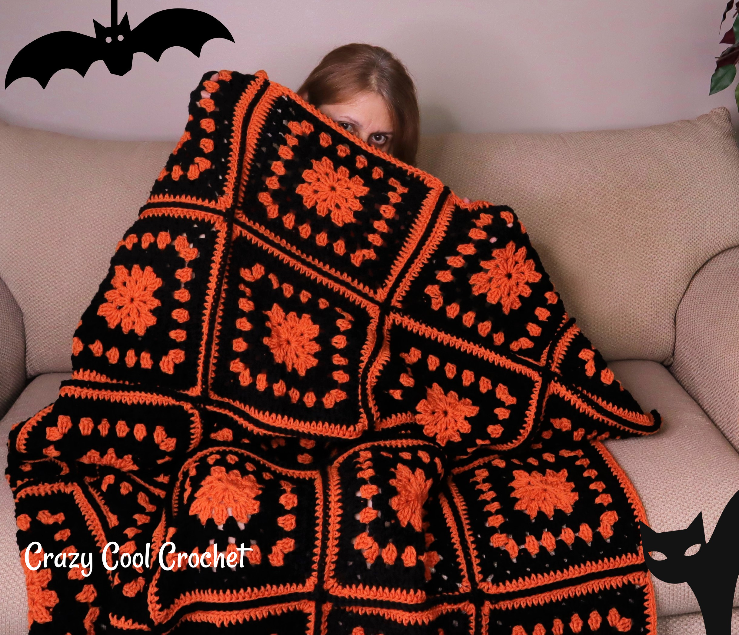 halloween-granny-square-throw