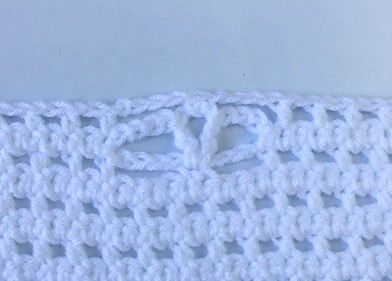 crochet top bodice motif