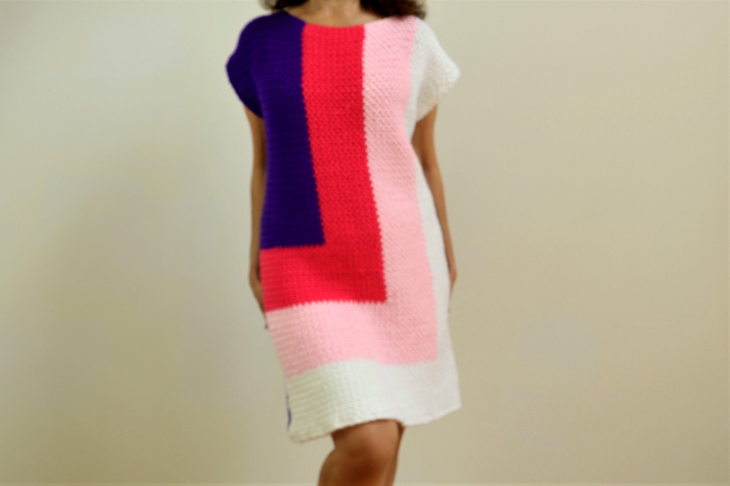 Crochet Color Block Dress - Crazy Cool Crochet