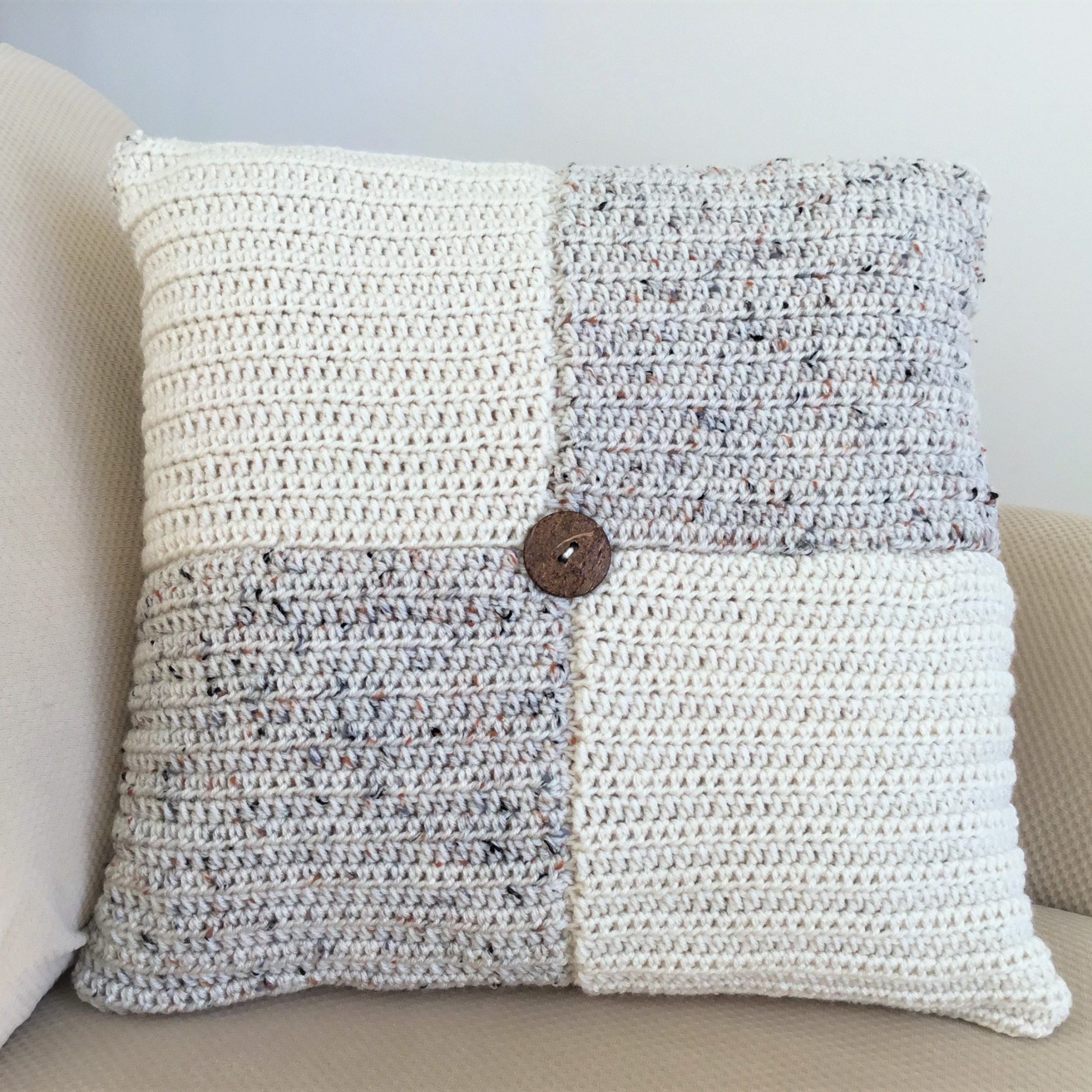 farmhouse crochet pillow