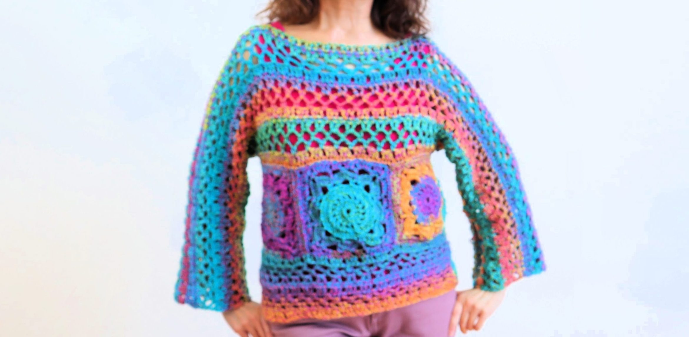 crochet granny square top