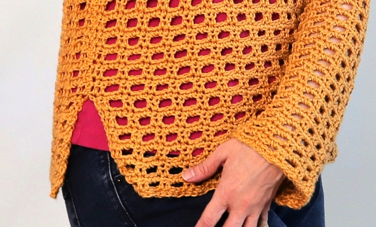 crochet open weave top