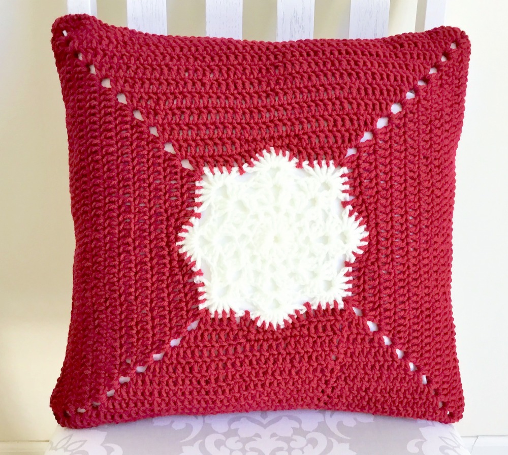 crochet christmas cushion