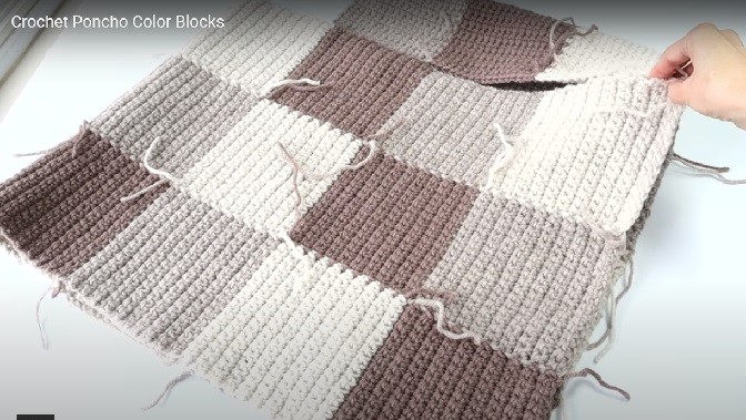 Crochet Poncho Color Blocks - Crazy Cool Crochet